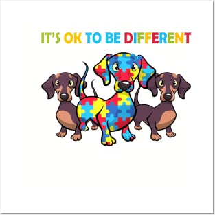 Dachshund Autism It's Not A Disability It's A Different Ability Posters and Art